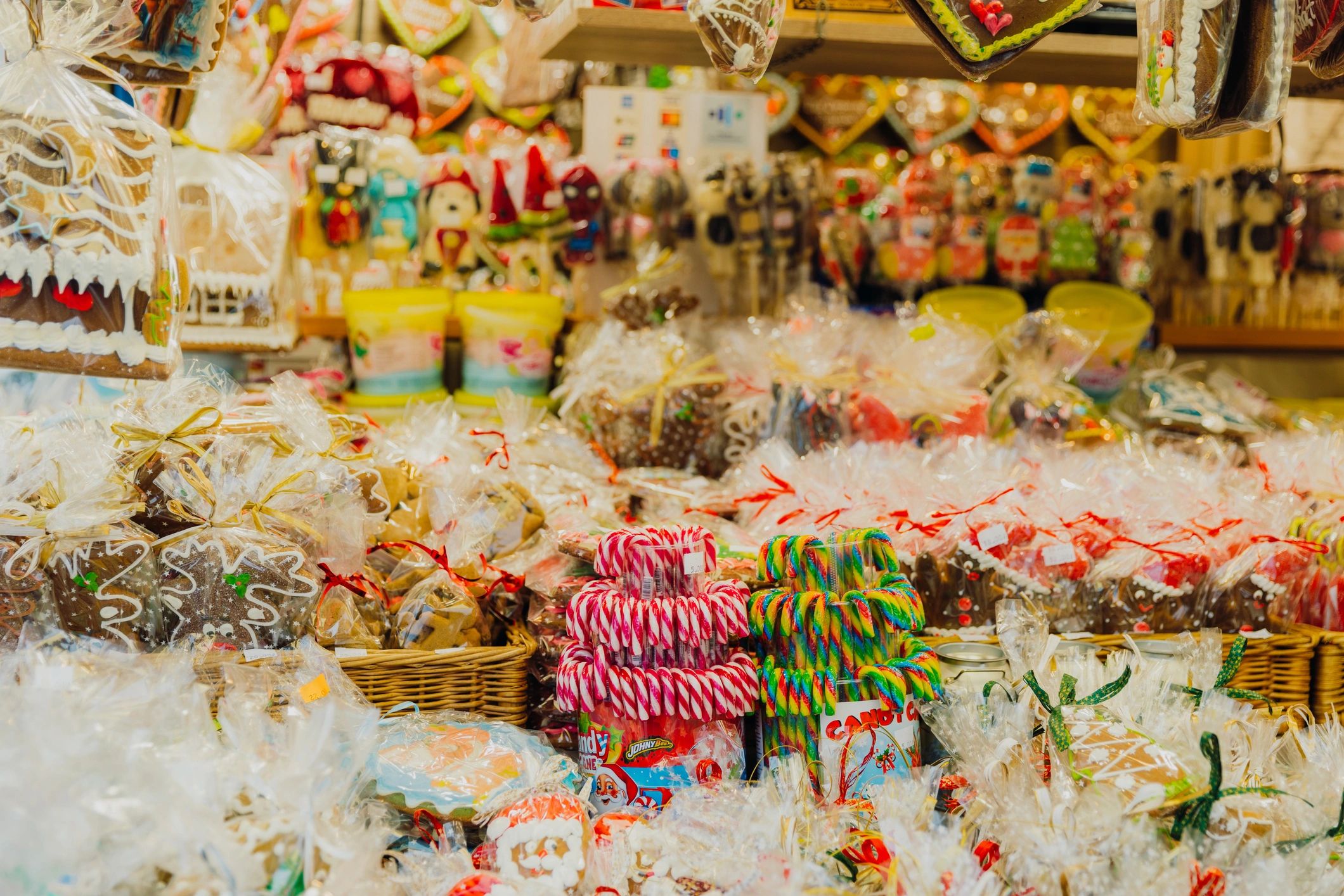 Assorted confectionery and bakery treats arranged for wholesale selection